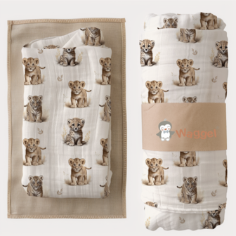 Swaddle Jungle naturel tijger, leeuwtje en cheetah