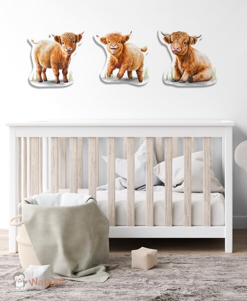 Muurdecoratie schotse Hooglanders set van 3