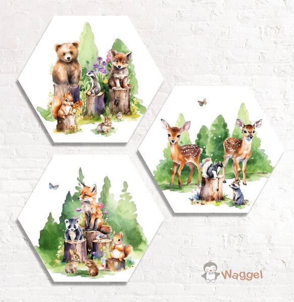 Hexagon set Forest Friends