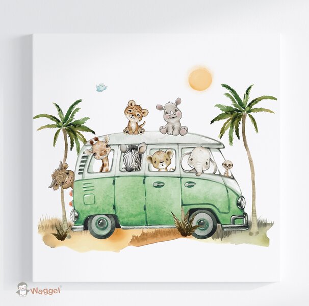 Canvas Jungle cuties bus 