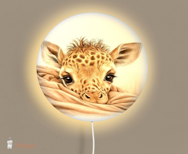 Wandlamp rond Sweet dreams giraf