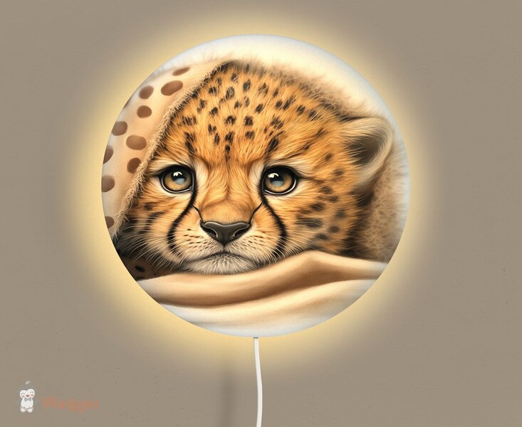 Wandlamp rond Sweet dreams cheetah 