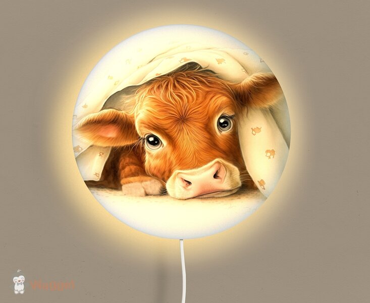 Wandlamp rond Sweet dreams kalfje