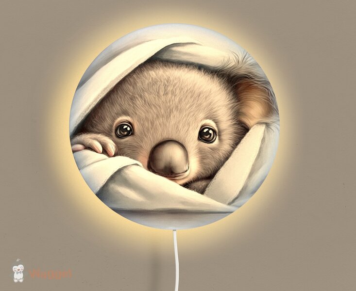 Wandlamp rond Sweet dreams koala