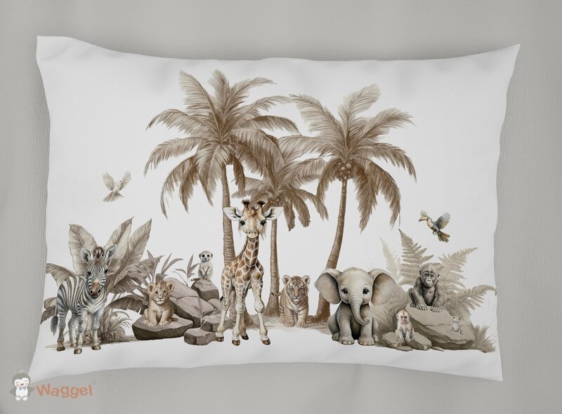 Kussensloop Jungle naturel 60x40 cm