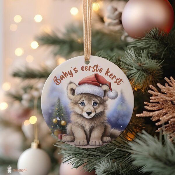 Kerst ornament wolfje