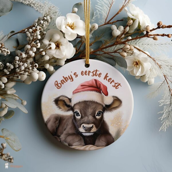 Kerst ornament kalfje bruin