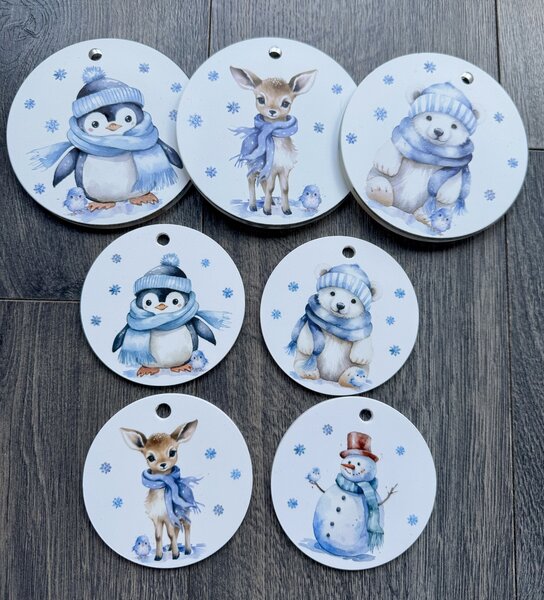 Kerstset Winter wonderland blauw kersthangers