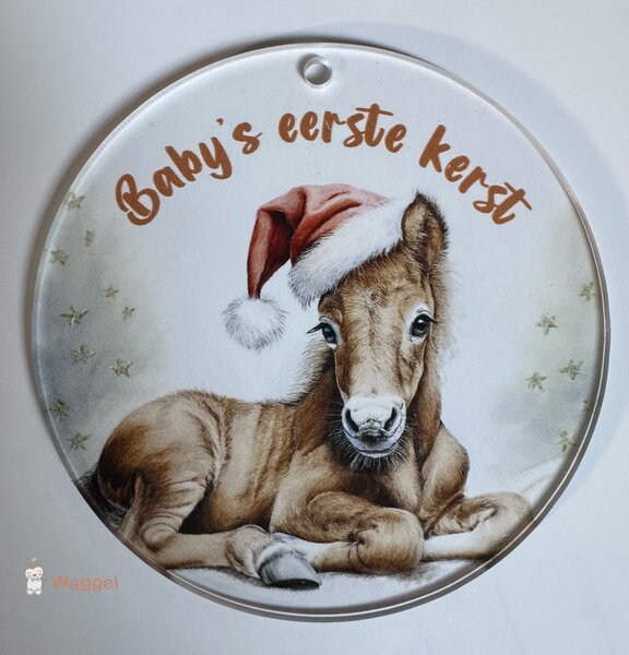 Kerst ornament veulentje doorzichtig