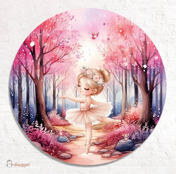 Muurcirkel Ballerina girl &quot;Dancing in the woods&quot;