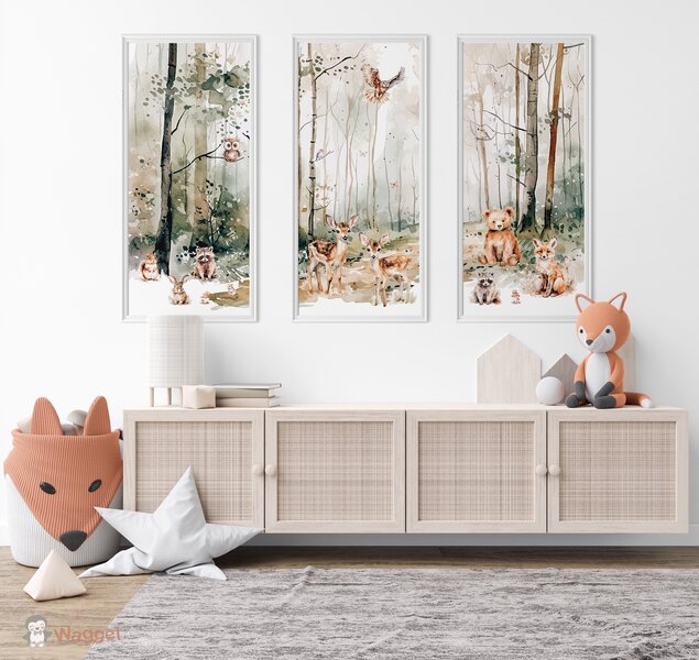 Behang panelen (set van 3) Dreamy woods