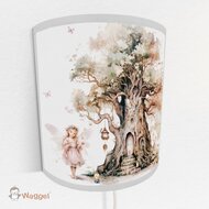 Wandlamp Fairy tale elfje en draak