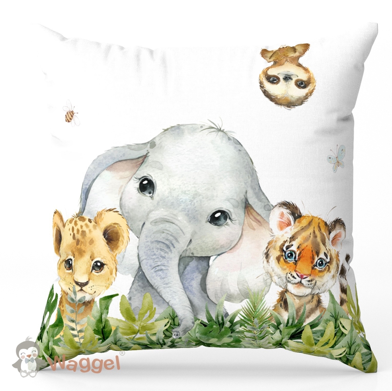 hanger vlinder Vervreemden jungle olifant kussen baby en kinderkamer - Waggel® en vriendjes